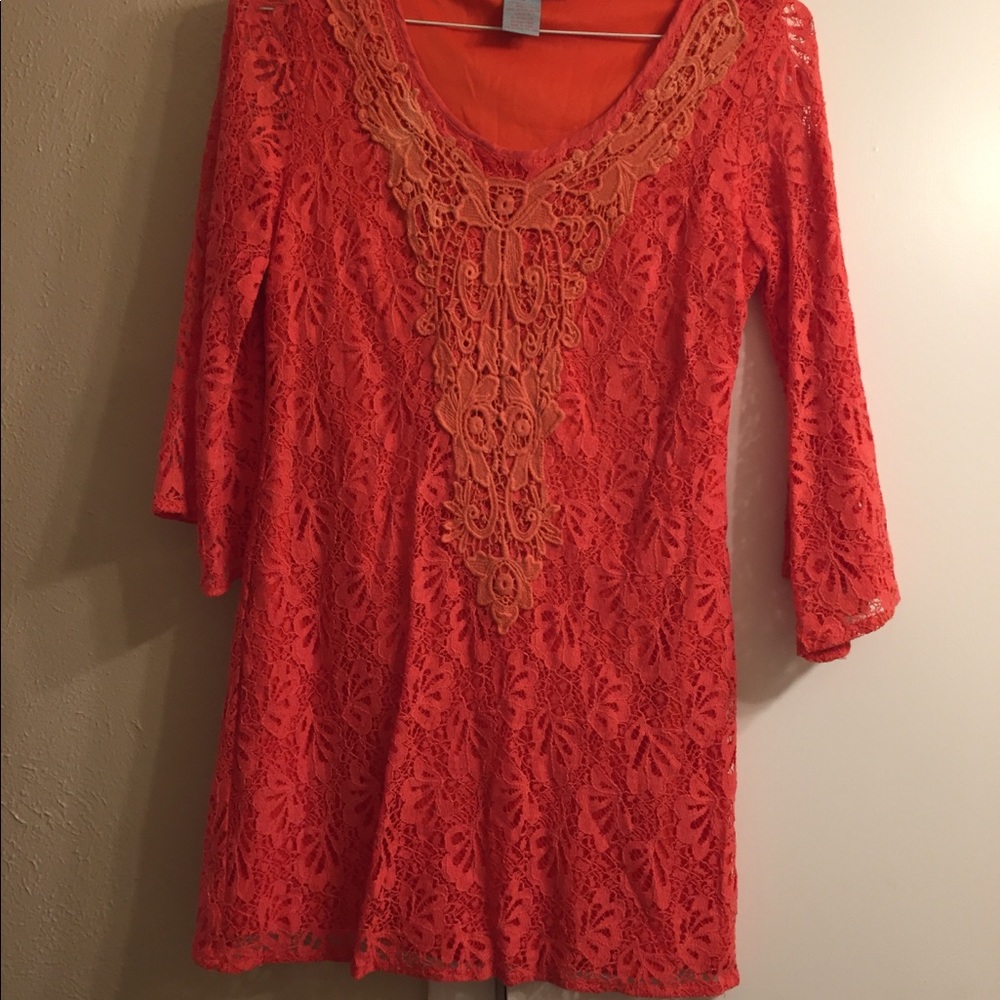 Red lace dress